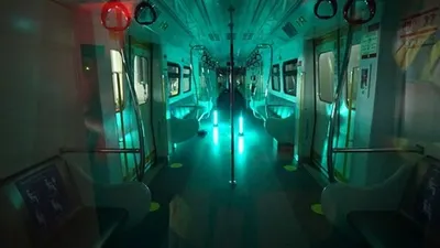 Sterilisasi kereta LRT dengan sinar ultraviolet (Dok. Kominfotik Jakarta Utara)