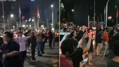 Warga berkerumun saat penutupan McDonalds Sarinah (Instagram)