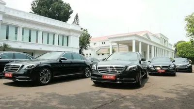 Rombongan mobil mewah Mercedes-Benz untuk tamu-tamu negara dalam pelantikan Presiden-Wakil Presiden RI 2019-2024/Antara