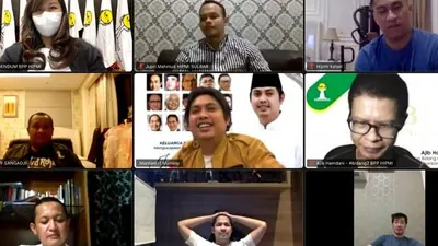 Forum Ketum BPP dan BPD HIPMI se-Indonesia secara online melalui virtual zoom (Media Hipmi)