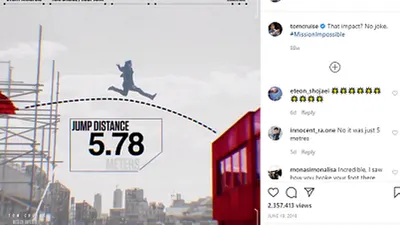 Cuplikan dalam adegan syuting film Mission Impossible 7 yang rencananya tayang Juli tahun ini. (instagram: @tomcruise)
