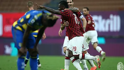 Pemain AC Milan merayakan gol usai membobol gawang Parma dalam lanjutan pekan ke-33 Serie A Italia, Kamis (16/7/2020), dini hari WIB, di Stadion San Siro. (Twitter AC Milan)