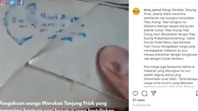Warga Tanjung Priok heboh ada pembagian nasi anjing. instagram: @teras_sumut