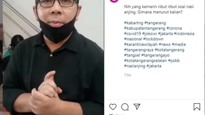 Tangkapan layar sebuah video dari Komunitas ARK Qahal menjelaskan kenapa membuat 'nasi anjing' untuk warga Tanjung Priok Jakarta Utara. instagram: @kabartngcom