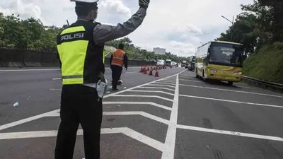 Ilustrsi penyekatan di Tol Cipularang / Suara.com