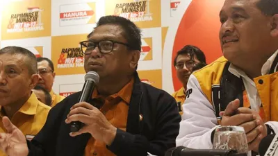 Ketua Umum Partai Hanura, Oesman Sapta Odang di Hotel Sultan, Jakarta, Rabu (18/12/2019)