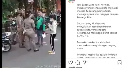Pengemudi ojol yang memaki Satpol PP perempuan di Jaktim karena ditegur tak bermasker menjadi perhatian Wakil Gubernur DKI Ahmad Riza Patria / instagram: @bangariza