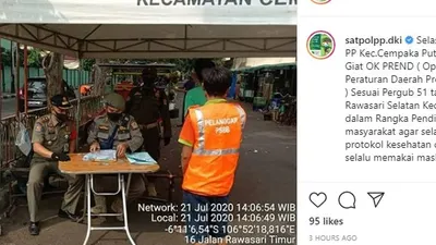 Razia masker Satpol PP DKI Jakarta. Instagram: @satpolpp.dki