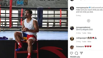 Petinju kelas dunia  Manny Pacquiao. Isntagram: @mannypacquiao
