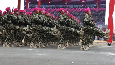 Pasukan Parade HUT ke-74 TNI/Puspen TNI