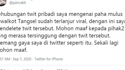 permintaan maaf Politikus Demokrat Panca/ twitter