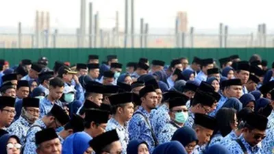 Upacara PNS di Pulau Reklamasi/CNBC Indonesia