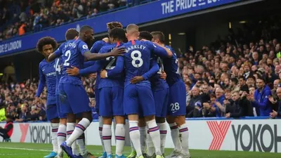 Para pemain Chelsea melakukan selebrasi.  Foto: EPA-EFE/Vicky Flore