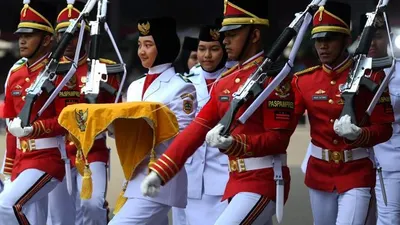 Pasukan Pengibar Bendera Pusaka (Paskibraka). (Antara)