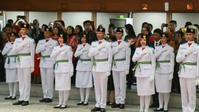 Pasukan Pengibar Bendera Pusaka (Paskibraka) Provinsi DKI Jakarta Tahun 2019 di Balai Kota DKI Jakarta, Kamis (15/8/2019). (dok beritajakarta.id)