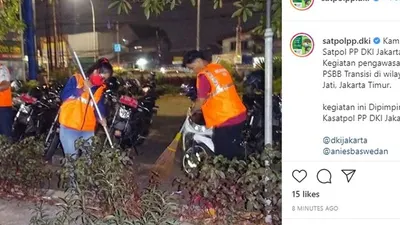 sebagai ilustrasi. Satpol PP memberikan sanksi sosial kepada pelanggar PSBB/ instagram