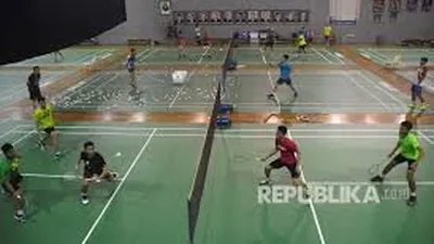 Suasana latihan bulu tangkis di Pelatnas Cipayung (Republika)