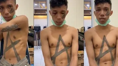 Pemuda mengaku ketua Anarko Sindikalis. (Twitter @lord_kobra)