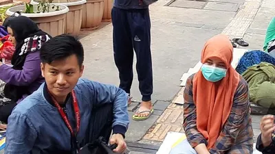 Para pencari suaka di Jalan Kebon Sirih, Jakarta Pusat/Ayojakarta.com