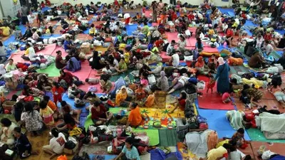 Pengungsi banjir di Gor Jakarta Timur (Tribunnews)