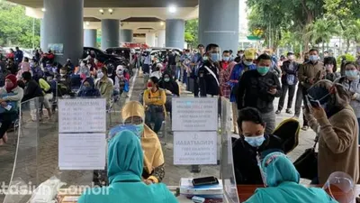 Penumpukan Penumpang di Stasiun Gambir, Selasa (22/12/2020). (Doc:Istimewa).