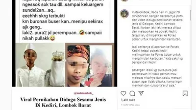 Viral pernikahan sejenis di Lombok Barat (Instagram)