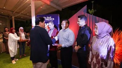 Peluncuran buku  “The Real Entrepreneur Perry Tristianto” di Ballroom Hotel Padma Ciumbuleuit, Bandung, Jawa Barat, Sabtu (22/2/2020) malam.