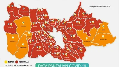 Peta Sebaran Covid-19 Kabupaten Bogor (dok)