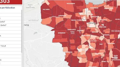Peta sebaran kasus Covid-19 di DKI Jakarta berdasarkan kelurahan pada Selasa 12 Mei 2020. (corona.jakarta.go.id)