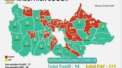 Peta sebaran kasus COVID-19 di Kabupaten Bogor