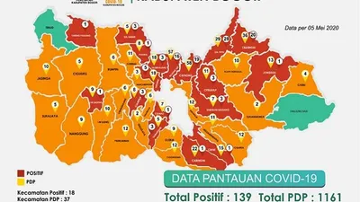 Peta sebaran COVID-19 Kabupaten Bogor (Gugus Tugas COVID-19 Kabupaten Bogor)