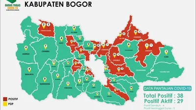 Peta Sebaran Covid-19 Kab Bogor 13 April 2020 (dok)