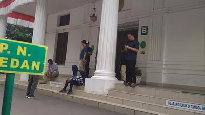 Suasana PN Medan usai OTT KPK. (Liputan6.com/Reza Efendi)