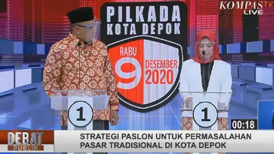 Pasangan calon Wali Kota Depok nomor urut 01, Pradi-Afifah dalam debat putaran kedua Pilkada Depok 2020/dok: ist