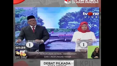 Pradi-Afifah dalam debat terakhir Pilkada 2020 Kota Depok/dok: ist