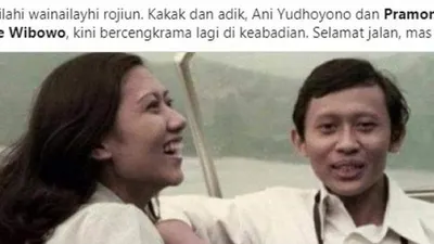Rachland Nashidik, mengunggah foto Pramono Edhie dan Ani Yudohono saat masih muda[Rachland Nashidik/Twitter]