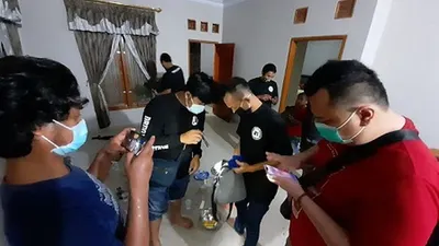 Polres Bogor merazia villa di Puncak Bogor. (dok)