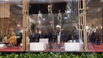 Simulasi resepsi nikah saat normal baru di Graha Batununggal, Bandung. (Ayobandung.com/Nur Khansa Ranawati)