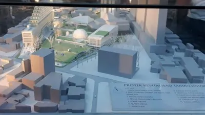 Miniatur revitalisasi Taman Ismail Marzuki (TIM) yang dipamerkan kepada publik, Kamis (4/7/2019). (Indonesia Inside/M Aulia Rahman)