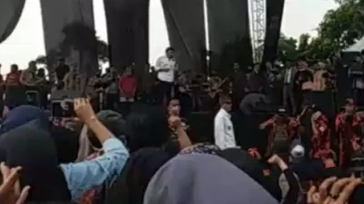 tangkap layar acara hajatan yang mengundang Raja Dangdut Rhoma Irama di Kabupaten Bogor sata pandemi/ instagram