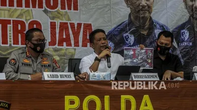 rilis polsisi yang menyimpulkan Yodi Prabowo menignjgal karena bunuh diri/ Republika
