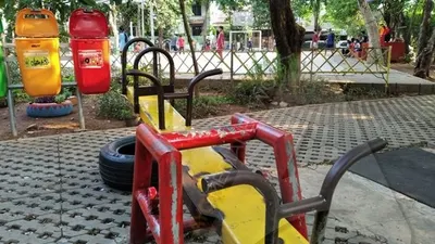Alat permainan di RPTRA Jeruk Manis, Kebon Jeruk/Ayojakarta.com-Dhika Alam Noor