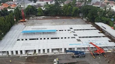 RS Darurat Simprug, Kebayoran Lama, Jakarta Selatan dalam proses pembangunan. (Humas Pertamina)