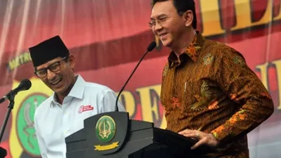 Sandiaga Uno dan Basuki Tjahaja Purnama alias Ahok/Tempo