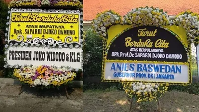 Ucapan duka dari Presiden Jokowi dan Gubernur DKI Jakarta Anies Baswedan atas meninggalnya penyair Sapardi Djoko Damono/Jay Syafrizal/Istimewa