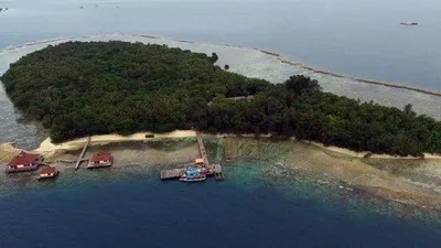 Pulau Sebaru Kecil yang digunakan untuk observasi 188 WNI yang dievakuasi dari kapal pesiar World Dream. (Tribunnews.com)