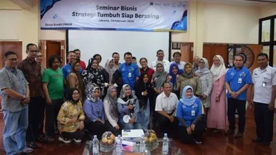 seminar kewirausahaan dengan tema Strategi Tumbuh Siap Bersaing di Tempat Kumpul Kreatif Jakarta Utara, Jalan Lorong 103, Pasar Permai Koja, Jakarta Utara, DKI Jakarta, Rabu (19/2/2020).