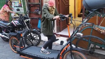 Sepeda tredmill buatan Sulaji (Suara.com/Yusuf)