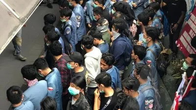 Aksi damai mahasiswa Universitas Prof. Dr. Moestopo (Beragama)/Istimewa