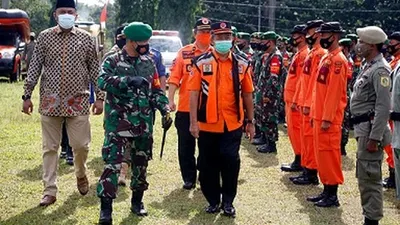 Pemerintah Kabupaten Bogor menggelar Apel Kesiapsiagaan Penanggulangan Bencana alam di wilayah Kabupaten Bogor, Juma (23/10/2020). (dok)